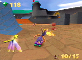 Spyro goes skateboarding